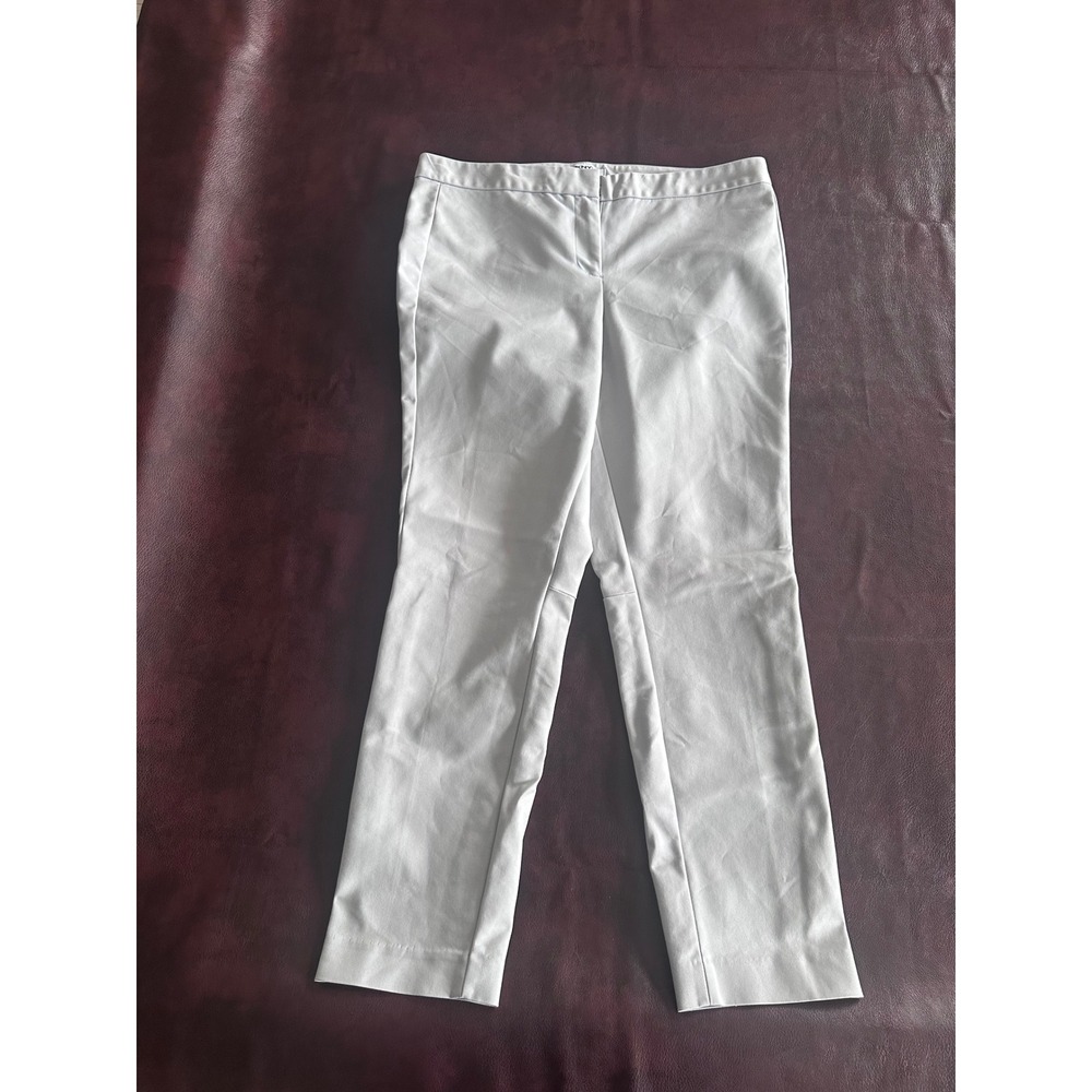 DKNY Women Gray Straight Leg Dress Pants Size 12 Flat Front Office Trousers